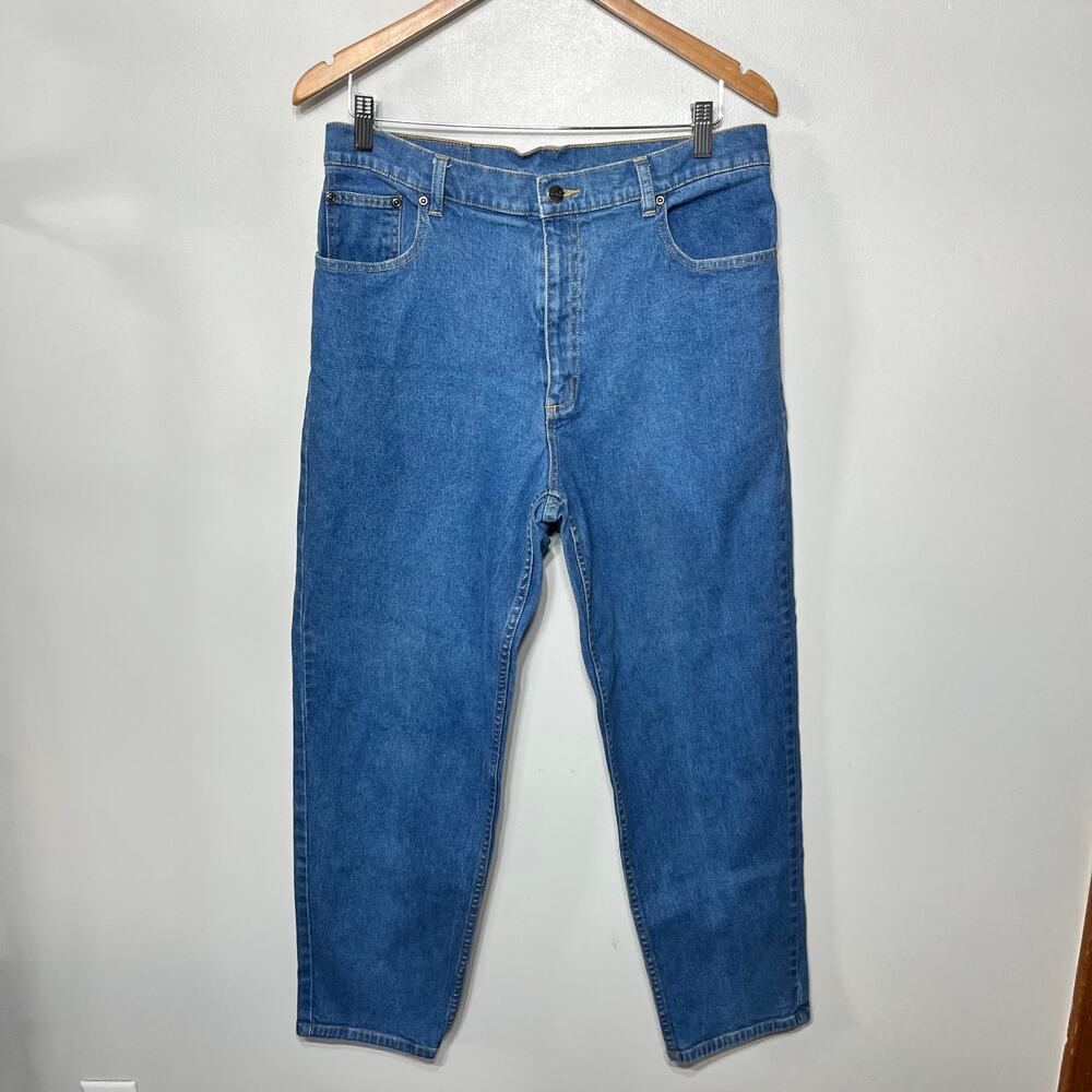 L.L. Bean Jeans VTG 90s Women Blue Denim High Rise Stretch Mom Straight 16R
